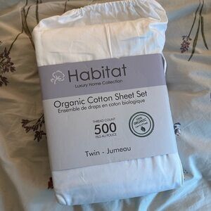 Organic Cotton Twin Sized Sheet Set White
